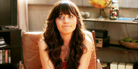 Jess Day from New Girl with funny face