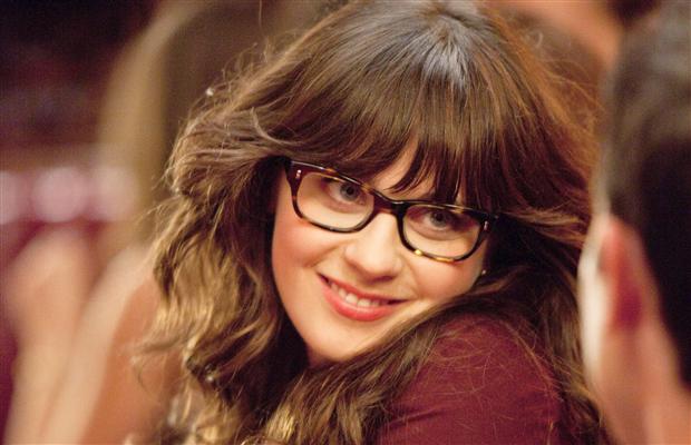 Jess Day from New Girl Smiling with Glasses On 
