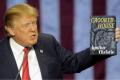 Trump photoshopped holding Agatha Christies novel "Crooked White House."