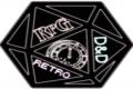 black D20 with neon clock, RPG, D&D, retro